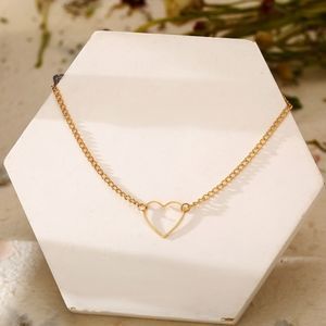 Gold Heart Choker Necklace